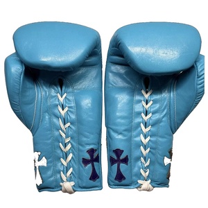 Guantes de boxeo ganadores con parches de corazón cromado de último diseño, guantes de cuero de vaca Real, guantes personalizados con cordones para Kickboxing - Product Image 6