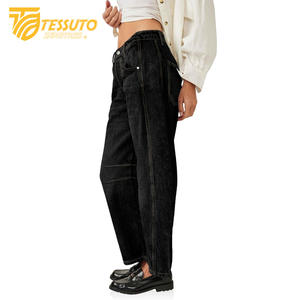 Pantalon cargo taille haute pour femme Jeans en denim taille haute élégants - Product Image 2