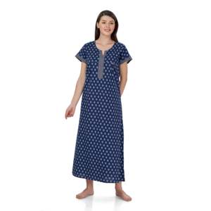 Evolove Camisón Largo Estampado 100% Algodón para Mujer, Ropa de Dormir Súper Cómoda y Suave con Cintura Elástica, Talla 3XL - Product Image 3