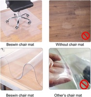 Tapis de chaise de bureau en PVC transparent écologique pour sol dur 36 ''x 48''