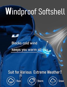 Veste d'hiver tactique doublée de polaire respirante pour hommes, 7 poches, coque souple, résistante à l'eau pour la course automobile de moto - Product Image 5