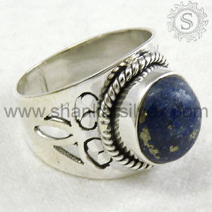 Bague en pierre précieuse de lapis naturel au design vintage, argent sterling 925, fabricant de bijoux indiens faits à la main, fournisseur exportateur - Product Image 2