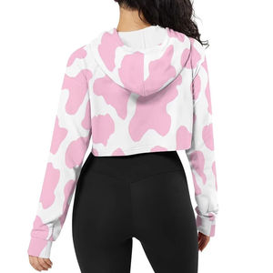 Best Manufacturing New Arrival Women <b>Sublimation</b> Crop <b>Hoodie</b> Breathable Durable Material Women <b>Sublimation</b> Crop Top <b>Hoodie</b> - Product Image 3