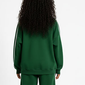 Custom <b>Embroidery</b> Logo Heavyweight Relaxed Fit Zip Front Hooded Women's <b>Sweatshirt</b> Streetwear Breathable 100% Cotton - Product Image 2