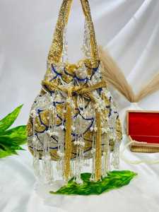 2025 bolsa Potli de moda para mamá logotipo personalizado boda Baby shower nueva mamá bolso étnico trabajo hecho a mano bordado a mano ropa de fiesta - Product Image 1