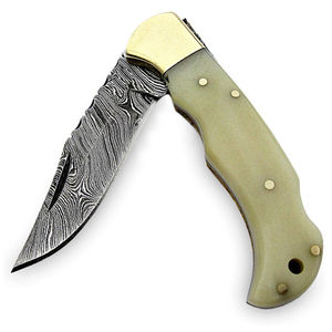 Custom Handmade Stainless Steel Hunting <b>Knife</b> with Serrated Edge Camel <b>Bone</b> <b>Handle</b> 3-Year Warranty Industrial Grade OEM Services - Product Image 1