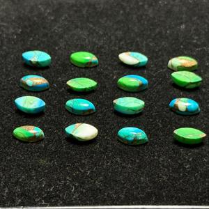 AAA + tamaño personalizado de alta calidad corte ovalado 4mm Pavo Real Natural cobre Kingman turquesa cabujón joyería de piedras preciosas verdes sueltas - Product Image 2