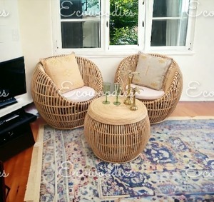 Sofá de ratán tejido a mano, silla para exteriores, jardín, estilo lujoso, Villa, Hotel, patio, balcón, mesa pequeña, juego de mesa de centro para exteriores - Product Image 1