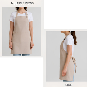 Delantal de Cocina Ajustable al por Mayor con Bolsillos, Delantales de Chef y Barista de Lona de Algodón Duradera, Proveedor Directo en Denizli, Turquía, OEM - Product Image 1