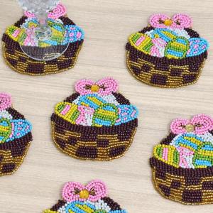 Dessous de verre perlé fait à la main pour tasses forme Style moderne écologique cuisine Table à manger tapis/tampons personnalisé couleur Logo en gros - Product Image 4