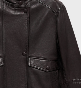 Dernier modèle de veste tendance pour femme Prix de gros Vestes tendance en cuir pour femme - Product Image 5