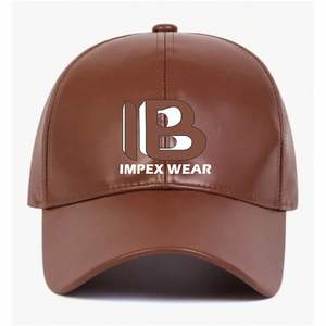 Casquette de baseball en cuir PU de qualité supérieure à 5 panneaux, personnalisable avec logo brodé, visière légèrement incurvée, pour l'extérieur - Product Image 2