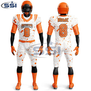 ชุดยูนิฟอร์มอเมริกันฟุตบอลชายคุณภาพสูง 100% โพลีเอสเตอร์ ระบายอากาศได้ดี รับสั่งทำโลโก้ พิมพ์ซิลค์สกรีน ขายส่ง ราคาดีที่สุด - Product Image 2