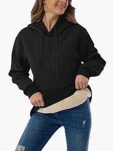 Jersey con capucha de manga larga para mujer, sudadera informal holgada a la moda con cremallera, logotipo frontal impreso para invierno - Product Image 6