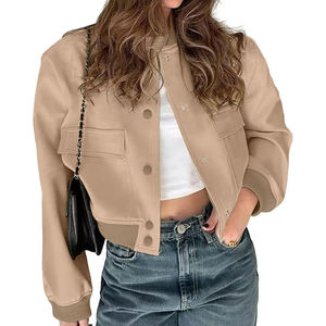 Vente en gros de nouvelle veste universitaire courte à la mode pour femmes avec logo personnalisé veste universitaire tendance fabriquée au Pakistan en coton tricoté - Product Image 2