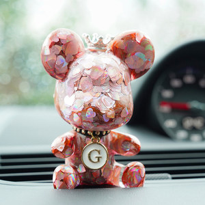 Diffuseur d'air solaire de luxe pour voiture - Ours brillant en alliage métallique, parfum lavande longue durée - Product Image 4