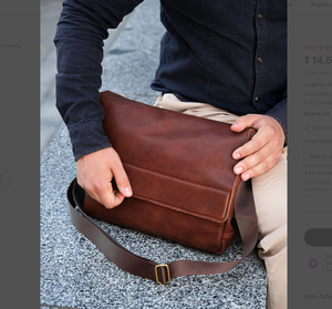 Leather Laptop Bag in Light Brown, Personalized Leather Shoulder Laptop Bag | Monogramming Groomsmen Gift | Mens <b>Briefcase</b> - Product Image 2