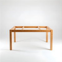 Cadre de table en bois de caoutchouc massif durable, haute capacité de charge, construction robuste, base de table à manger, bureau, salon, salle de bain, cuisine