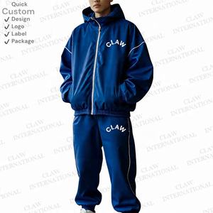 Conjunto de traje cortavientos personalizado OEM para hombre Chaqueta y pantalones de chándal con Cremallera de nailon de 2 piezas de alta calidad - Product Image 2