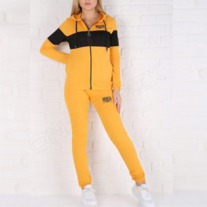 Chándal deportivo de diseño de fábrica, diseño personalizado, 100% algodón, cremallera, pantalones de chándal y sudaderas con capucha, conjuntos de chándal para correr para mujer - Product Image 4