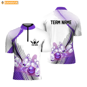 เสื้อโบล์ลิ่งพิมพ์ลาย Samavia น้ำหนักเบาเครื่องแบบทีมโพลีเอสเตอร์ออกแบบได้ตามต้องการสำหรับลีกและคลับสหรัฐอเมริกา - Product Image 4