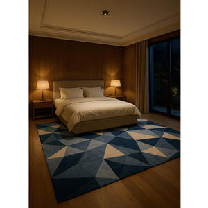 Modern Blue Pattern Hand Tufted Wool Area Carpet <b>Rug</b> for Home Decor Christmas Gift for Living Room <b>Picnic</b> Use High - Product Image 5