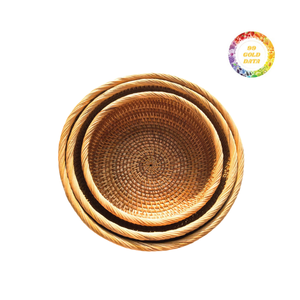 Cesta Natural tejida a mano para fruta de ratán de granja moderna para mostrador de cocina y sala de estar - Product Image 1
