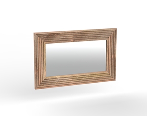 El Marco de espejo de pared de madera rectangular hecho de madera sostenible presenta un acabado liso que destaca el grano natural de la madera - Product Image 4