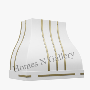 Hotte de cuisine intelligente personnalisée, nouvelle gamme, traditionnelle, attrayante, faite à la main, murale, en acier inoxydable et cuivre, surface lisse - Product Image 4