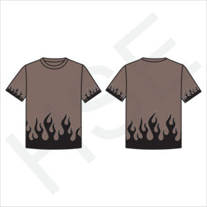 T-shirt streetwear pour homme avec imprimé flamme, t-shirt graphique surdimensionné pour la mode décontractée - Product Image 3