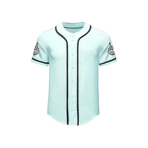 Jersey de béisbol americano personalizado de alta calidad transpirable ligero sublimación impreso equipo uniforme botón frontal malla al por mayor - Product Image 1