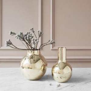 Florero de Metal martillado de oro moderno de oro antiguo para decoración del hogar y jarrón de flores de Metal con acento decorativo, juego de 5 - Product Image 3