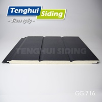 Panneau sandwich léger ignifuge en polyuréthane PU de 16 mm pour murs extérieurs et toitures, idéal pour la décoration intérieure.