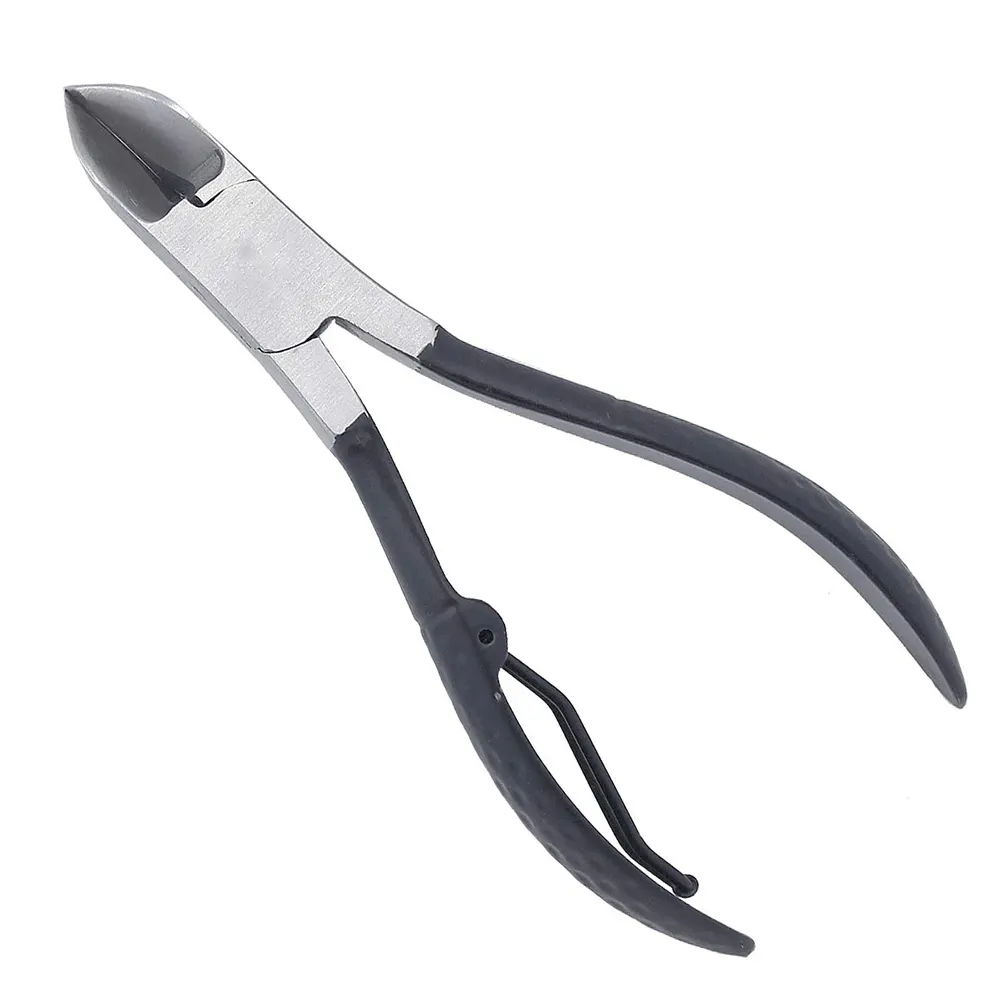 Black Color Coated Metal Steel Heavy Duty Nail Clipper Cutter 4.8" Lap Joint Sharp Blades Ingrown Toe Nail Cutter