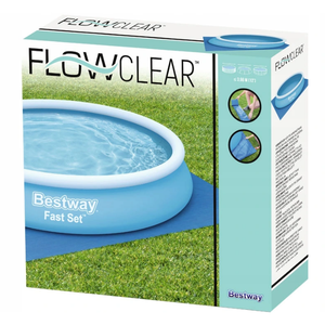 Tapete Protector de Material PE de 396x396cm para Piscina de Jardín con Marco - Product Image 3