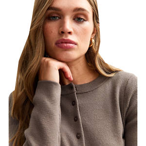 Femmes toutes saisons formel taille personnalisée avant Logo laine/acrylique tricoté anti-boulochage col rond bouton unique fermeture Cardigan - Product Image 2