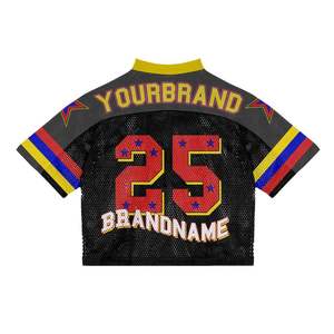 Maillot en maille rétro de football américain conçu sur mesure en gros entièrement imprimé par sublimation surdimensionné respirant anti-UV rapide - Product Image 4