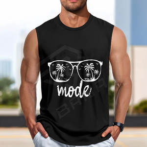 Chaleco de gimnasio de Hip Hop para hombre, camiseta sin mangas de entrenamiento de algodón personalizada de talla grande, camiseta de Fitness transpirable para culturismo de verano - Product Image 4