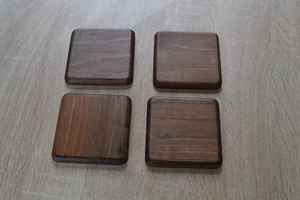 Sous-verres en noyer Sous-verres en bois carrés, Sous-verres en bois pour boissons, Sous-verres pour café - Product Image 6