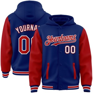 Vente en gros dans l'industrie directe Bomber hiver décontracté personnalisé vert Kelly orange-blanc veste Letterman universitaire à snap complet - Product Image 5