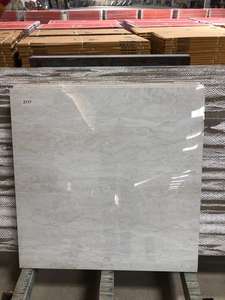 Carreaux de mur et de sol en porcelaine brillante émaillée 600x600 de couleur beige spéciale de conception de marbre - Product Image 6