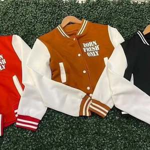 Premium Baseball Jacket School College Varsity Letterman Genuine Leather Sleeves Customized Ribbed Cuff - Product Image 1
