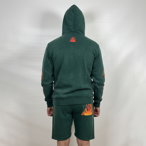 ชุดเซ็ตเสื้อฮู้ดดี้และกางเกงขาสั้นสีพื้นสำหรับผู้ชาย ฤดูร้อน ปี 2025  ชุดสตรีทแวร์สั่งทำพิเศษ ระบายอากาศได้ดี - Product Image 6