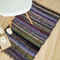 Tapis de sol en tissu de coton fait à la main de Chindi chiffons de fournisseur et d'exportateur indien à prix de gros