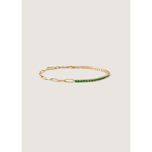 Pulsera de eslabones redondos Coco Emerald, accesorios de moda - Product Image 1