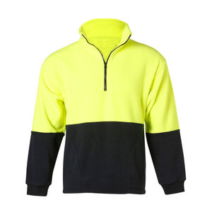 Index Apparel Men's Quarter Zip <b>Fleece</b> Sweatshirt <b>Orange</b> Black Color Blocking Regular Fit Casual Autumn Stand Collar - Product Image 3