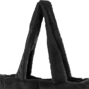 Sac en fourrure ZPB-noir | Sac à main Zeta Phi Beta en polyester 100% | Design doux en peluche avec intérieur spacieux | Accessoire de sororité - Product Image 2