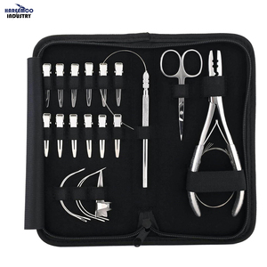 Kit d'outils professionnels pour extensions capillaires écologiques : Pince à sertir à 2 trous, 12 pinces à cheveux, outil de séparation des cheveux, mini-ciseaux polyvalents - Product Image 1