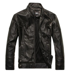 Chaqueta de cuero de estilo americano para hombre, ropa de calle para hombre, chaqueta de cuero para hombre, abrigo con cuello levantado, chaqueta de motocicleta para hombre - Product Image 5