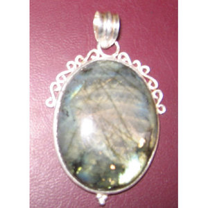 Pendentif Shah Gems fait main en argent sterling 925 pour femme, avec labradorite naturelle sertie clos, en or rose, numéro de breloque - Product Image 1